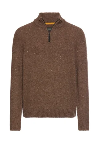 camel active - Strickpullover mit Stehkragen sepia brown - Gr. - L