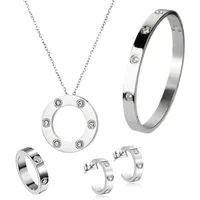 ROUGEMONT Schmuckset Schmuckset Monte Carlo Armreif Ohrringe Halskette Ring, Wasserfest