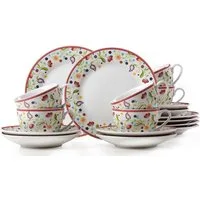 Ritzenhoff & Breker Kaffeeservice Doppio Shanti, Geschirr-Set, Service (18-tlg), 6 Personen, Porzellan, 18 Teile, für 6 Personen
