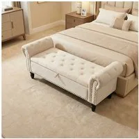 TLGREEN Bettbank Doppelter Hocker mit Stauraum, (Samt,Eleganz und Komfort mit Stauraum), Multifunktionsbank für Wohnzimmer,Schlafzimmer