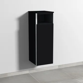 Sanipa 3way Mittelschrank mit 1 Tür und 1 offenem Fach, Schwarz-Matt, BS13108 BS13108