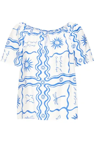 ICHI - Bluse - IHFIRISA blau - Gr. - 34