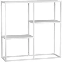 en.casa Konsolentisch, »Strömstad« Standregal 80x80x26 cm mit drei Ablagen Weiß