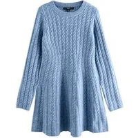 Next Minikleid Skater-Minikleid mit Zopfmuster, Kurzgröße (1-tlg)