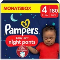 Pampers Windeln Monatsbox baby-dry night pants, Gr.4 (9-15 kg) 180 Stück