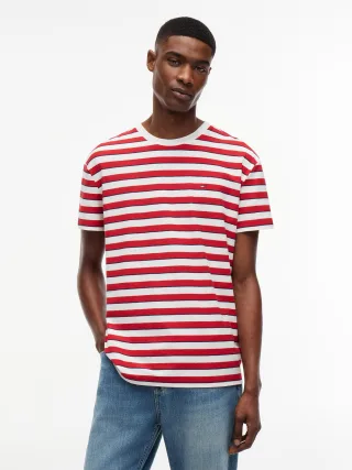Tommy Jeans (PVH Group) - TJM REG ESS STRIPE SS TEE Ancient White Stripe - Gr. - XL