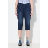 Ulla Popken Funktionshose Caprijeans Sarah Trachten-Stickerei Stretchkomfort