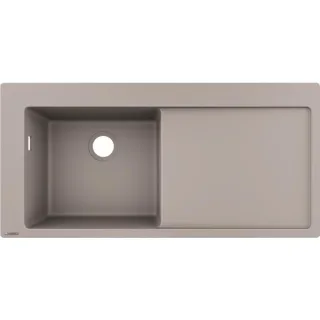 hansgrohe Einbauspüle 43330380 1050 x 510 mm, 1 Hauptbecken links, Abtropffläche, betongrau