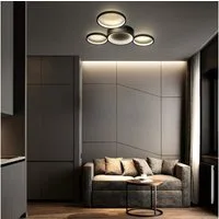 ZMH LED Deckenleuchte Wohnzimmerlampe Schwarz/Weiß dimmbar mit Fernbedienung Modern, LED fest integriert, 3000-6500k, 52W für Schlafzimmer Wohnzimmer Esszimmer Kinderzimmer