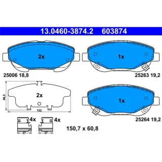 ATE Bremsbel?ge vorne Toyota Avensis Verso Kombi Stufenheck 2.0 2.2 D-4D