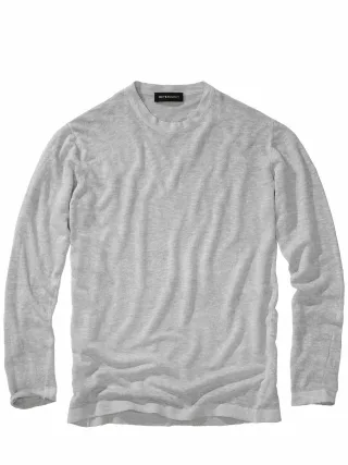 Mey & Edlich Herren Sommernacht-Pullover Grau 68 % Leinen, 32 % Baumwolle