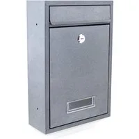 Bituxx Briefkasten klein mit Namensschild Anthrazit (MS-16849)