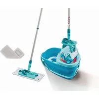 Leifheit Wischmopp Set CLEAN TWIST M Ergo (micro duo) + SUPERDUSTER M, (5-St), Set mit Wischer & Presse, entfernt 99 % Keime, Bezüge waschbar