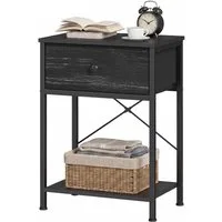 SONGMICS Nachtschrank Beistelltisch mit Schublade, Nachtschrank, für Schlafzimmer,Wohnzimmer mit einer Ablage unten, Nachtkommode, 30 x 39,6 x 60,4 cm