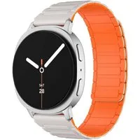 Wigento Smartwatch-Armband Für Samsung Galaxy Watch 8 / 8 Classic Magnetisch Silikon Band Beige, Magnetisch, verstellbar, angenehm zu tragen