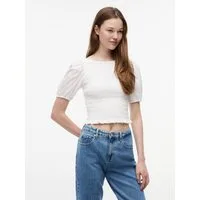 Tommy Jeans Kurzarmbluse TJW SMOCKED SS BLOUSE Baumwolle, Puffärmel