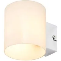 Lindby Wandleuchte Gerrit, Glas Weiß IP20, 1 x 5 W LED