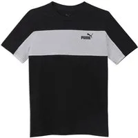 PUMA T-Shirt ESS BLOCK SMALL LOGO TEE B für Jugendliche, Kurzarm, mit Rundhalsausschnitt, aus Baumwolle