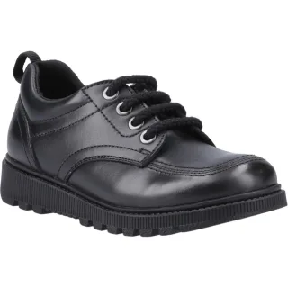 Hush Puppies Keeley Mädchenschuhe Aus Schwarzem Leder Mit Schnürung