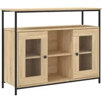 vidaXL Sideboard Sideboard Sonoma-Eiche 100x35x80 cm Holzwerkstoff (1 St)
