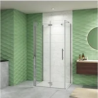 duschspa Komplettdusche 195cm ESG U-Form Duschkabine Falttür Scharniertür Duschtür, BxT: 70x70 cm, Einscheibensicherheitsglas, Sicherheitsglas, Set, ebenerdiger Einbau möglich