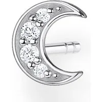 THOMAS SABO Single-Ohrstecker Mond pavé gold, Mond pavé silber, mit Zirkonia (synth)
