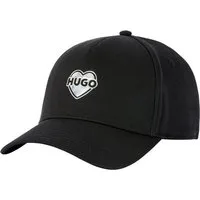 HUGO Fitted Cap Cara_VALENTINE mit Metalllogo in Herzform, verstellbarer Verschluss, unisex