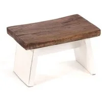 DESIGN DELIGHTS Hocker NOSTALGISCHER FUßHOCKER "SCHEMEL", Altholz massiv, Holzhocker, 06 w