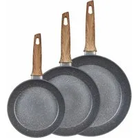 KING Pfannen-Set Essential, Aluminium (Set, 3-tlg., 1x Bratpfanne Ø 20 cm, 1x Bratpfanne Ø 28 cm, 1x Bratpfanne Ø 24 cm), Induktion