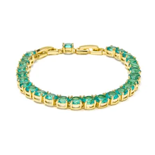 Luxenter Armband mit grünem Paraiba-Hydrothermalquarz, 18 Karat Gelbgold-Finish – Dragki