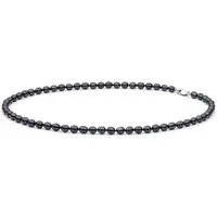 Gaura Pearls Perlenkette, klassisch, schwarz, reis, 45 cm, echte Süßwasserzuchtperlen, 925er rhodiniertes Silber