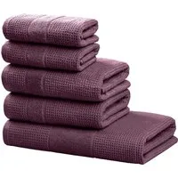 OTTO home Handtuch Set Kimi, Duschtuch, Handtücher und Gästetücher, Walkfrottee (Set, 5-St), 100% Baumwolle, einfarbig, weich, mit Bordüre, besondere Struktur