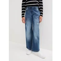 bonprix Weite Jeans lockere Passform, Mid Waist, mit Five-Pocket-Style