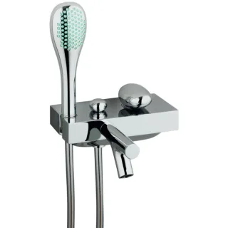 VitrA Istanbul Wannen-Einhebelmischer A41802 Ausladung 209mm, mit Brausegarnitur, Wandmontage, chrom