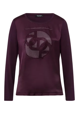 tuzzi - Shirt GLAM ON TRACK mit schimmernder Front mulberry - Gr. - 36