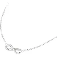 TOM TAILOR Kette mit Anhänger Schmuck Geschenk Silber 925 Infinity Unendlichkeitsschleife, mit Zirkonia (synth)