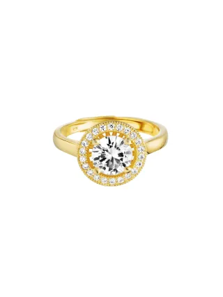 Julie Julsen Ring 925 Silber vergoldet Zirkonia weiß