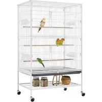 Yaheetech Vogelkäfig, Vogelvoliere Nagerkäfig mit Schmutzwanneneinsatz