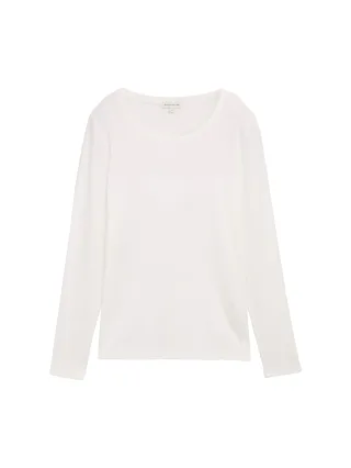 Tom Tailor - Basic Slim Fit Langarmshirt whisper white - Gr. - XXXL