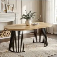 BlingBin Esstisch 100/138/176x100 cm Ausziehbarer Esstisch mit Verdickte Tischplatte (1er Set, 1-St., Tragendes Gewicht: 60kg, Geeignet für 4–8 Personen), Minimalistischer Kulissentisch für Esszimmer Wohnzimmer, Eichenfarbe