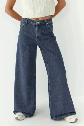 Hohe Taille Weite Beinen Jeans