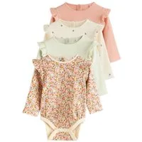 Next Langarmbody Baby Langarm-Bodysuits mit Rüschen im 4er-Pack (4-tlg)