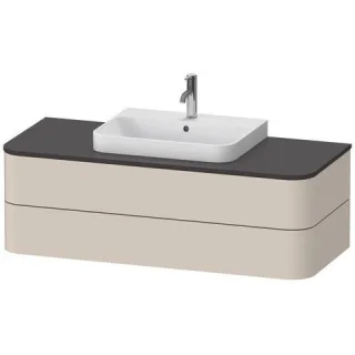 Duravit Happy D.2 Plus Konsolenwaschtischunterbau wandhängend Taupe Supermatt 1300x550x408 mm - HP49 HP4972083830010