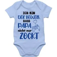Shirtracer Shirtbody Ich bin der Beweis, dass Papa nicht nur zockt Schwarz Blau Geschenk Vatertag Baby