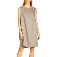 Caspar Sommerkleid SKL017 lässiges knielanges Damen Sommer Leinenkleid Luftig leicht, figurumspielende Form, mit seitlichem Jersey-Einsatz