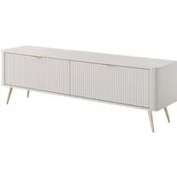 yourhouse24 TV-Schrank TV-Lowboard 163 cm LANTE 2D beige/gold, schwarz