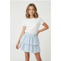 Name It Volantrock NKFVINAYA SKIRT FFF NOOS Kunstfaser, Stretch, Allover Druck