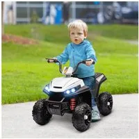 AIYAPLAY Elektro-Kinderquad Quad Bike, 12V elektrische Fahrt auf ATV, Belastbarkeit 30 kg, (1-tlg), für 3-5 Jahre Kinder, 5 km,h, Metall, Weiß