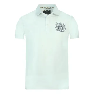 Aquascutum Aldis Crest Brust Logo Weißes Polo-Shirt