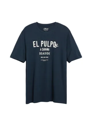 s.Oliver Red Label - T-Shirt mit Print blau - Gr. - XL